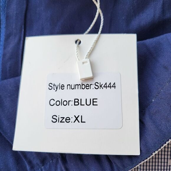 NWT Yal New York Blue Micro Check Button-Down Front A-Line Skirt Size XL - Picture 6 of 6